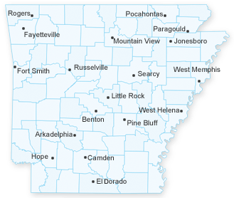 map of Arkansas
