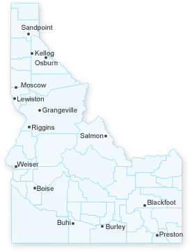 map of Idaho