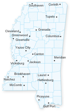 map of Mississippi