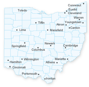 map of Ohio
