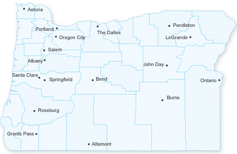 map of Oregon