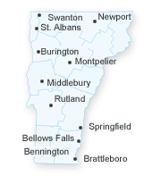 map of Vermont