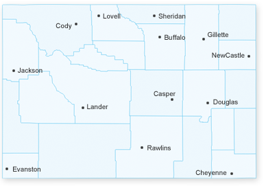 map of Wyoming