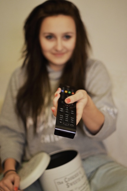 girl with remote control
