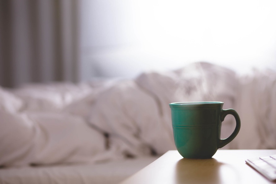 coffee mug on nightstand